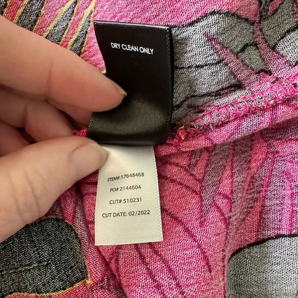 Torrid 00 Convertible Smocked Midi Pink Dress Skirt Crinkle Gauze Palm Leaves - Picture 6 of 8